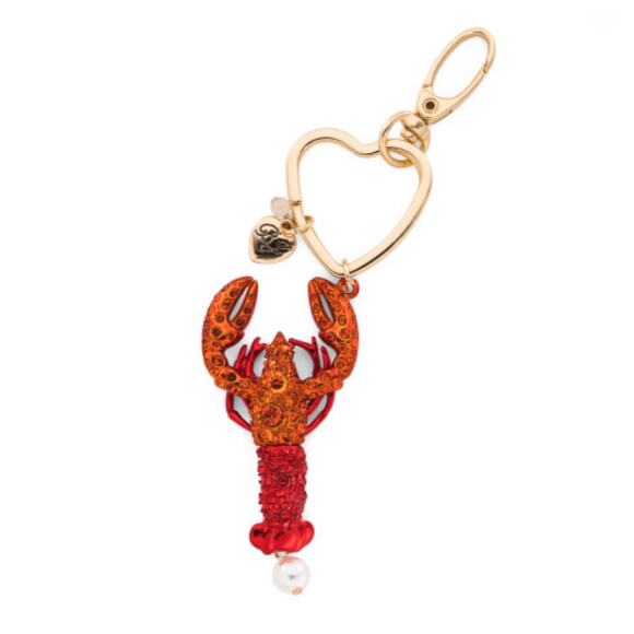 NEW | Betsey Johnson | Crystal Lobster Bag Charm / Key Chain - Picture 2 of 3